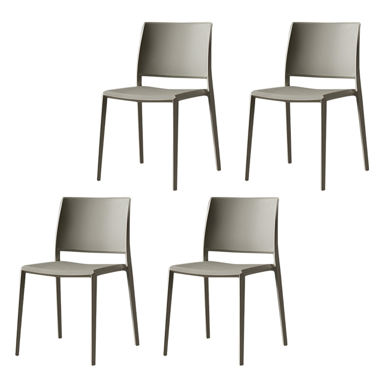 Contemporary Style Dining Chairs Plastic Armless Side Chair for Kitchen