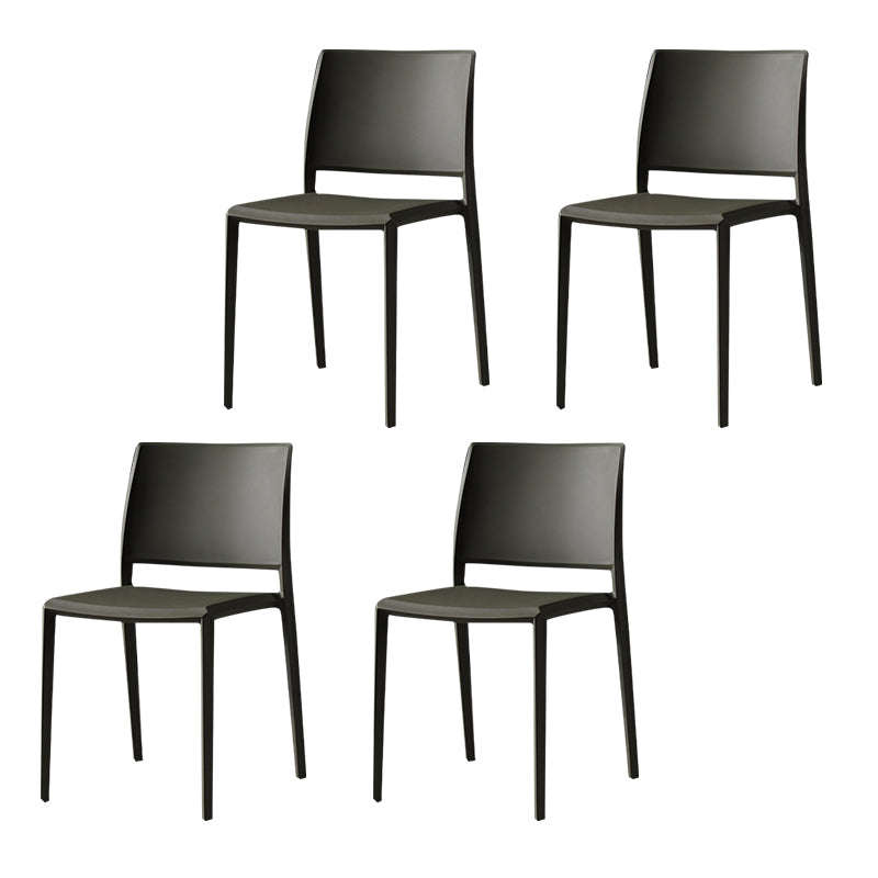 Contemporary Style Dining Chairs Plastic Armless Side Chair for Kitchen