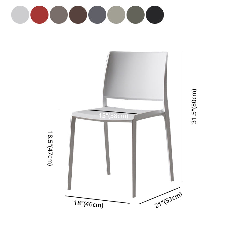 Contemporary Style Dining Chairs Plastic Armless Side Chair for Kitchen