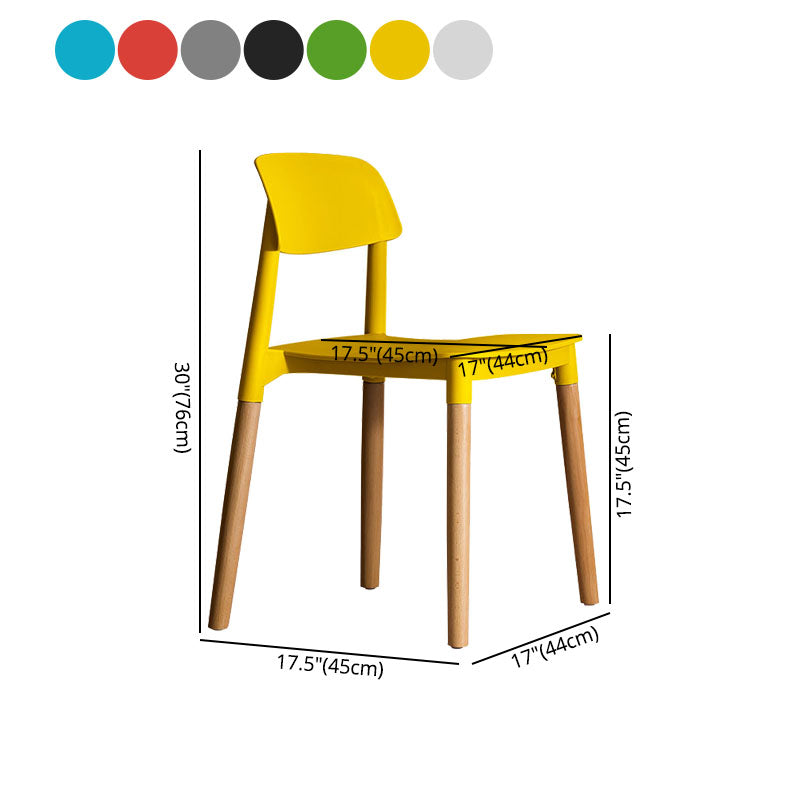 Sillas de comedor de madera contemporáneas con respaldo abierto (juego de 4)