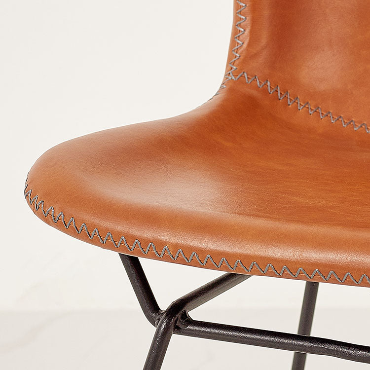 Silla de comedor de estilo moderno, silla auxiliar sin brazos con patas de metal para cocina (juego de 2)
