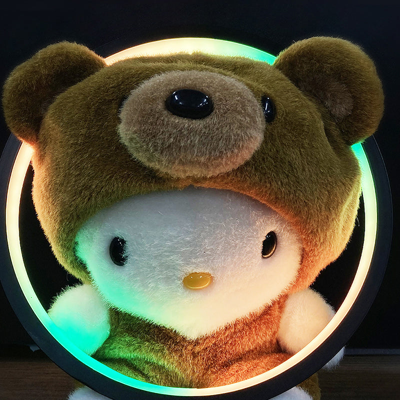 Metal Circle Table Lamp Nordic RGB Musical Rhythm Desk Lamp for Bedroom