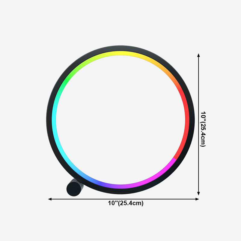 Metal Circle Table Lamp Nordic RGB Musical Rhythm Desk Lamp for Bedroom