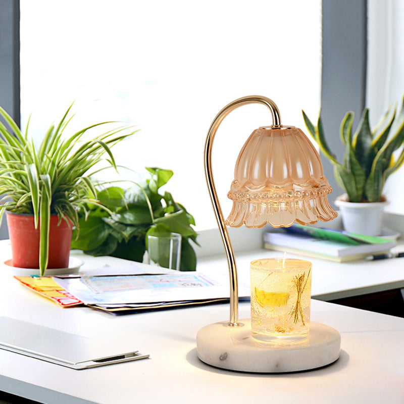 Gold Table Lamp Aromatherapy Melting Wax Desk Lamp for Bedroom (Without Aromatherapy)