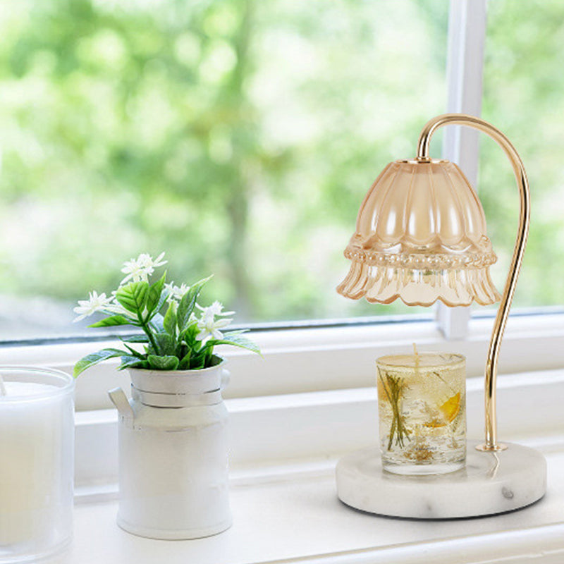 Gold Table Lamp Aromatherapy Melting Wax Desk Lamp for Bedroom (Without Aromatherapy)