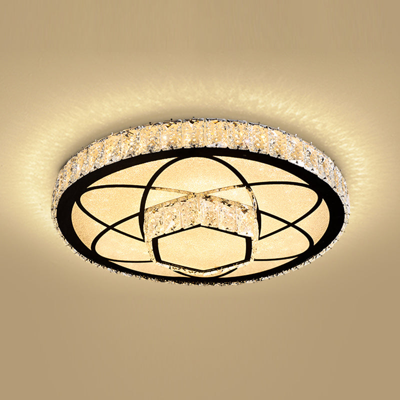 Circle Bedroom Ceiling Light Crystal LED Modern Flush Mount Ceiling Lamp Fixture