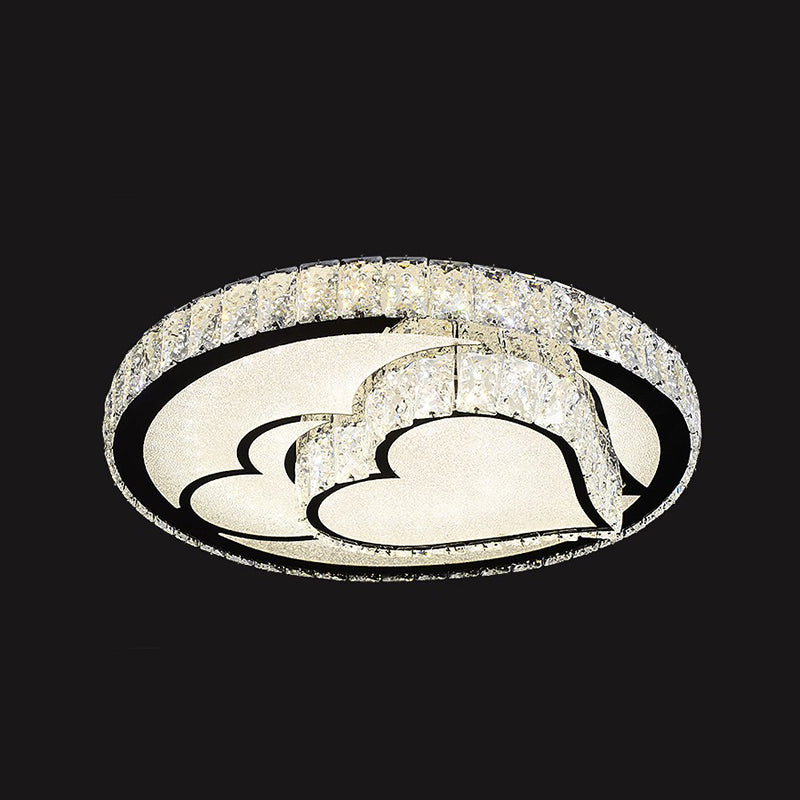 Circle Bedroom Ceiling Light Crystal LED Modern Flush Mount Ceiling Lamp Fixture