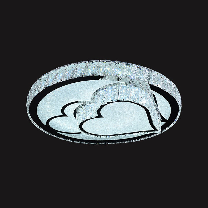 Circle Bedroom Ceiling Light Crystal LED Modern Flush Mount Ceiling Lamp Fixture