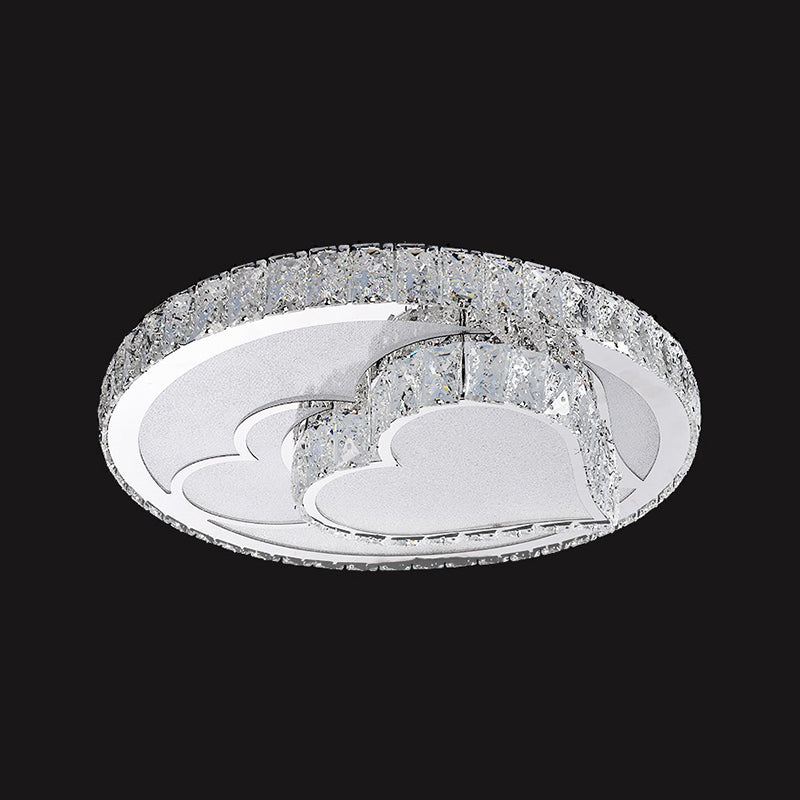 Circle Bedroom Ceiling Light Crystal LED Modern Flush Mount Ceiling Lamp Fixture