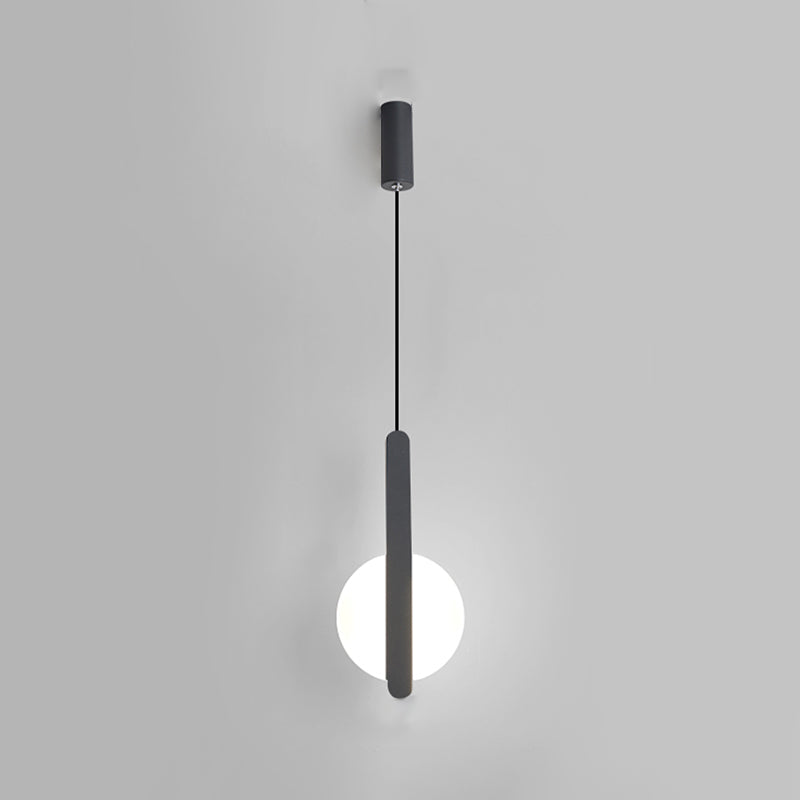 Luminaires suspendus noirs Light lampe à suspension à LED ronde moderne pour chambre à coucher