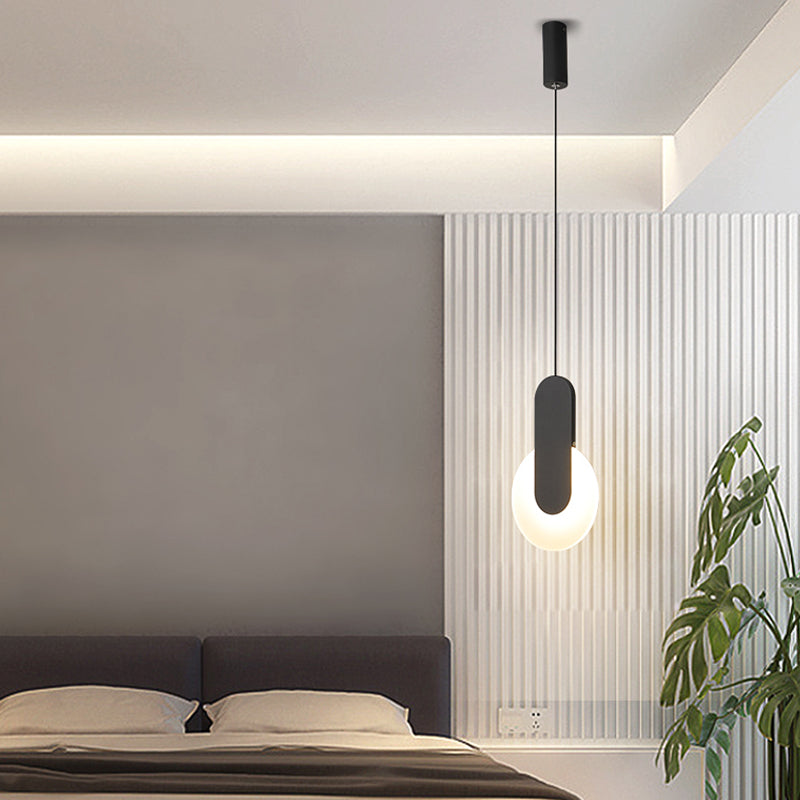 Luminaires suspendus noirs Light lampe à suspension à LED ronde moderne pour chambre à coucher