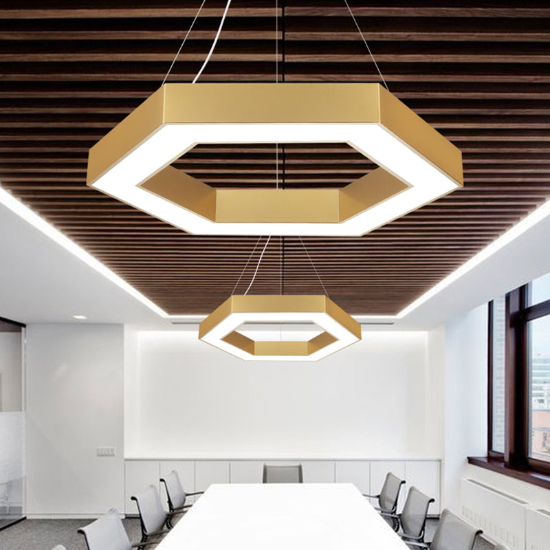 Lampes suspendues contemporaines en or luminaires d'éclairage pendentif en métal avec ombre acrylique