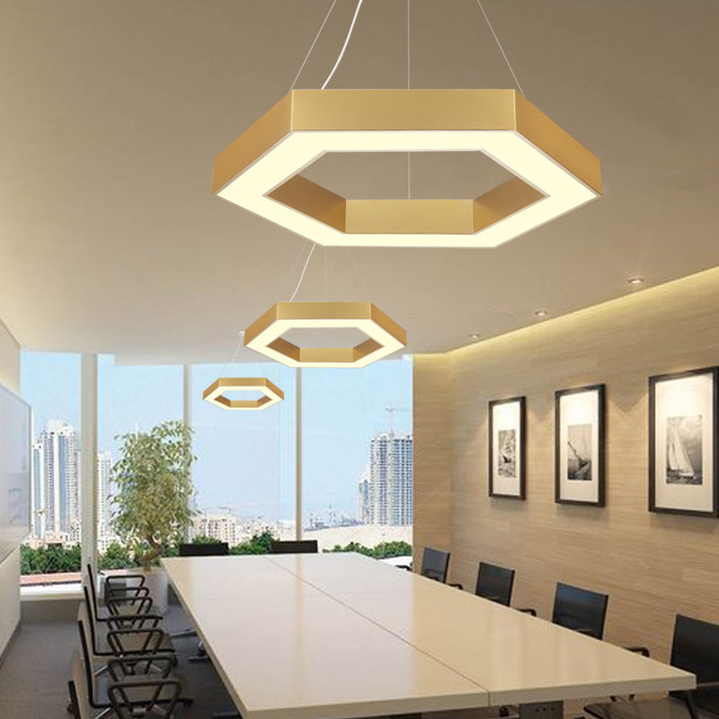 Lampes suspendues contemporaines en or luminaires d'éclairage pendentif en métal avec ombre acrylique