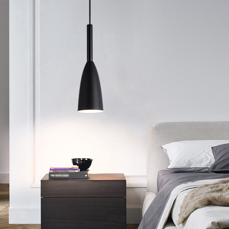 Lampade appese a 1 luce lampada a sospensione moderna con tonalità metallica