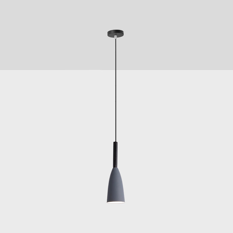 Lampade appese a 1 luce lampada a sospensione moderna con tonalità metallica