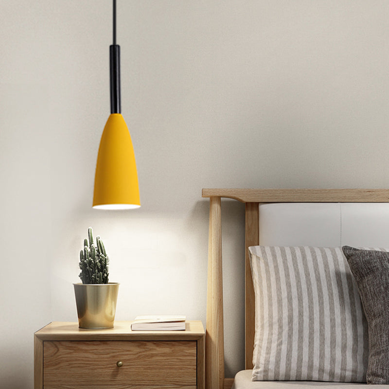 1 Lichthängeleuchte moderne Federlampe mit Metallschatten