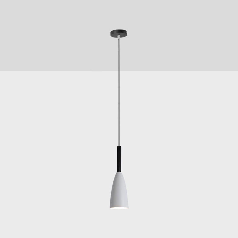 Lampade appese a 1 luce lampada a sospensione moderna con tonalità metallica