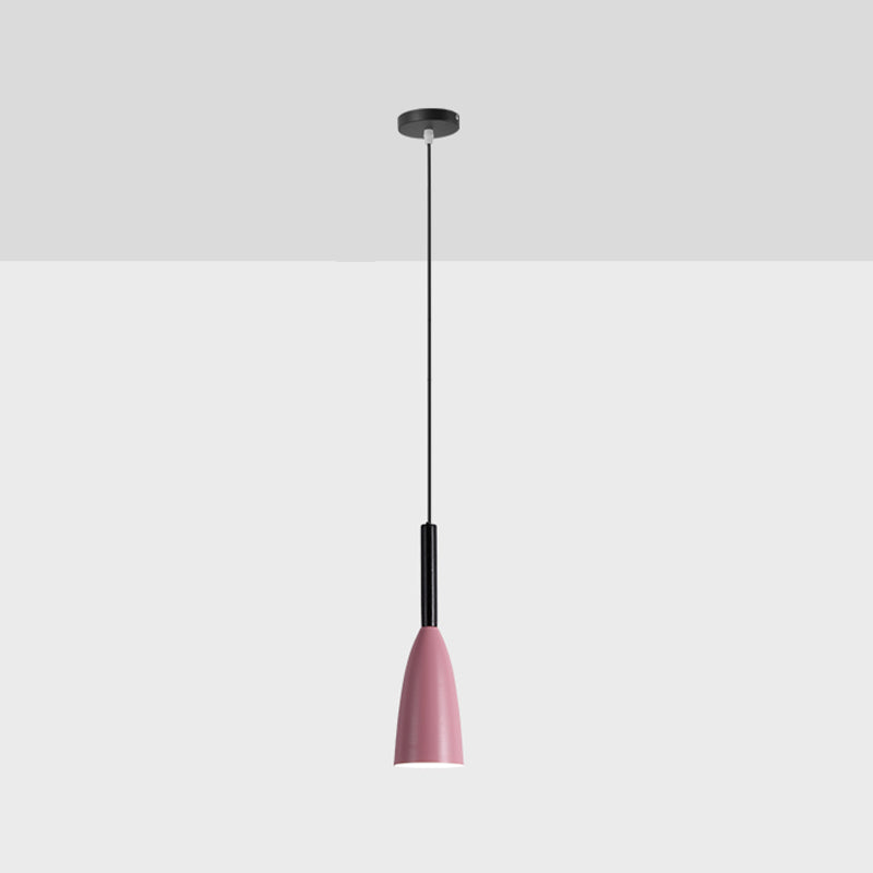 Lampade appese a 1 luce lampada a sospensione moderna con tonalità metallica