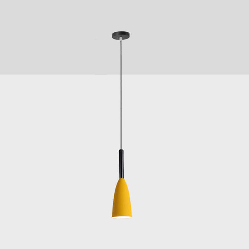 Lampade appese a 1 luce lampada a sospensione moderna con tonalità metallica