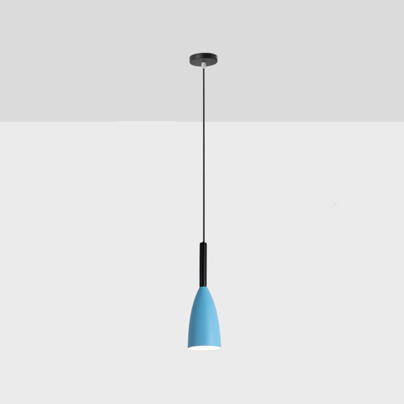 Lampade appese a 1 luce lampada a sospensione moderna con tonalità metallica