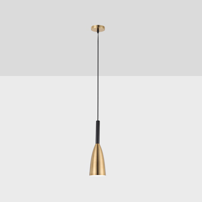 Lampade appese a 1 luce lampada a sospensione moderna con tonalità metallica