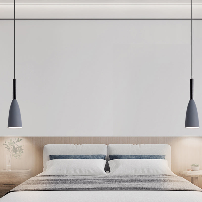 1 Lichthängeleuchte moderne Federlampe mit Metallschatten