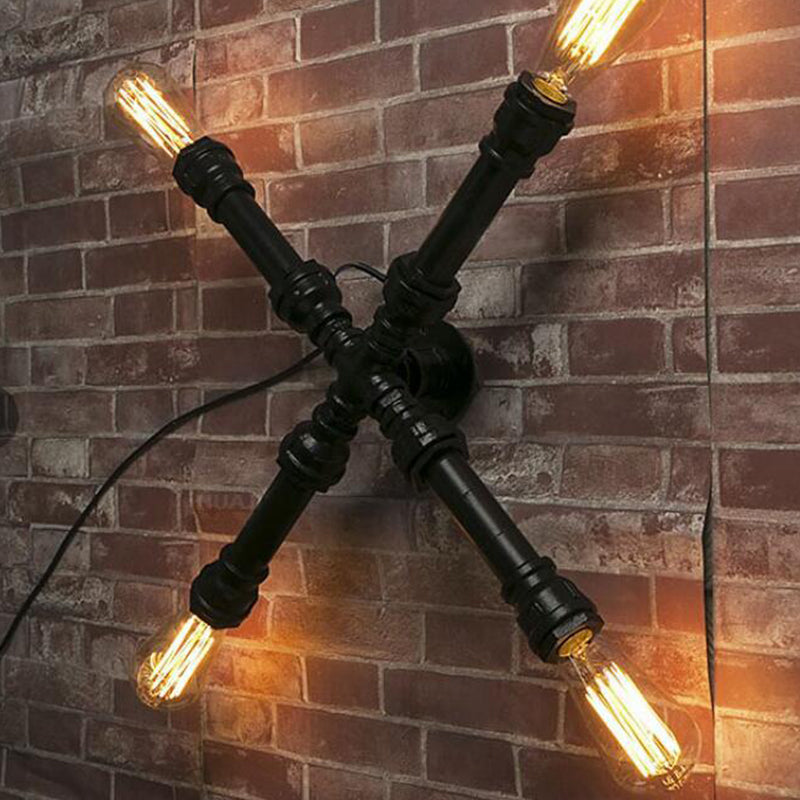 Illuminazione da parete murale in stile industriale illuminazione da parete in metallo in nero