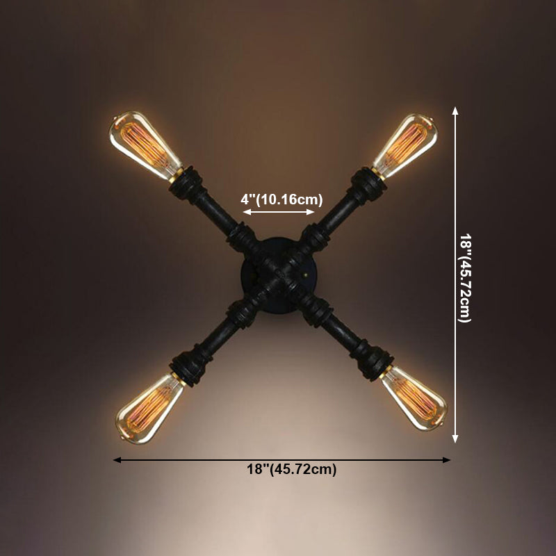 Illuminazione da parete murale in stile industriale illuminazione da parete in metallo in nero