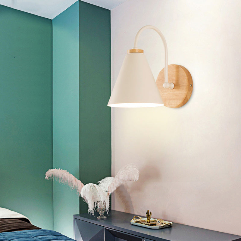 Einfache hölzerne Wandleuchten mit einem Kopf moderne Wandleuchte für Schlafzimmer