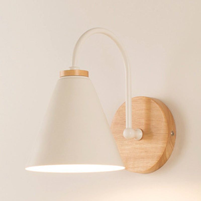 Einfache hölzerne Wandleuchten mit einem Kopf moderne Wandleuchte für Schlafzimmer