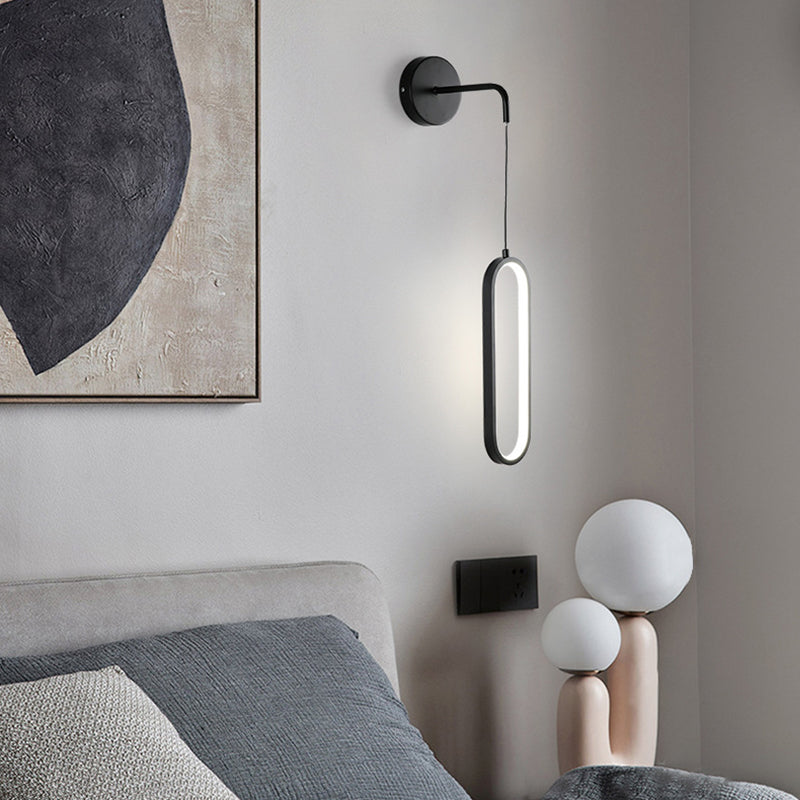 Bedside Modernist Wall Sconce Oval Single Light LED Simple Wall Mounted Light