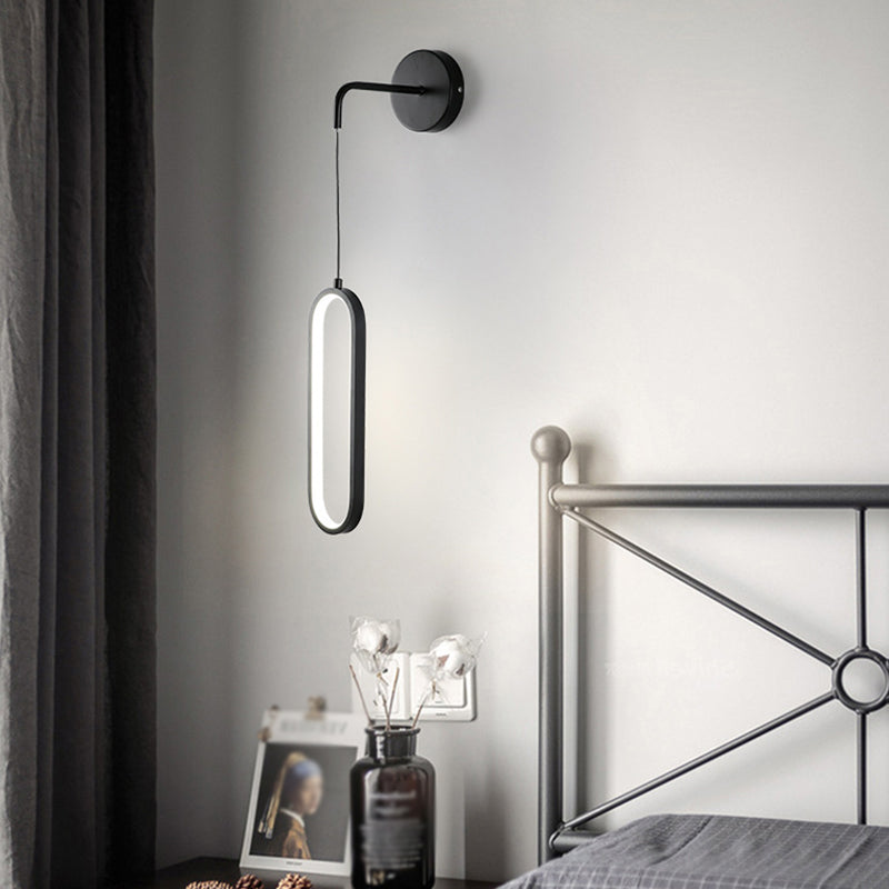 Bedside Modernist Wall Sconce Oval Single Light LED Simple Wall Mounted Light