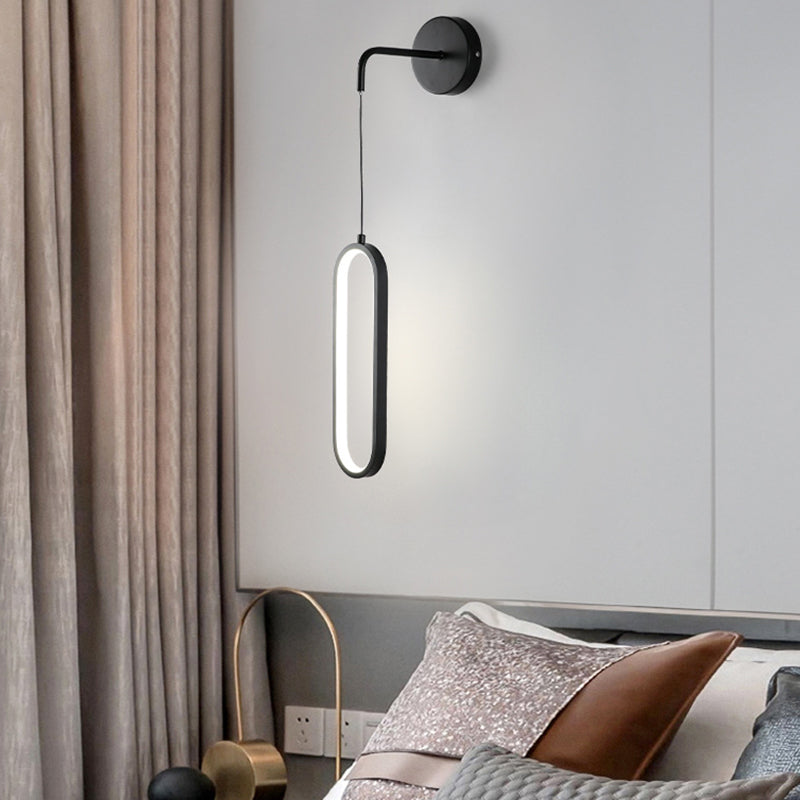 Bedside Modernist Wall Sconce Oval Single Light LED Simple Wall Mounted Light
