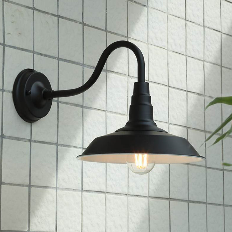 Fun a monte industriale a monte industriale di foglie di illuminazione a parete ombreggiata in metallo