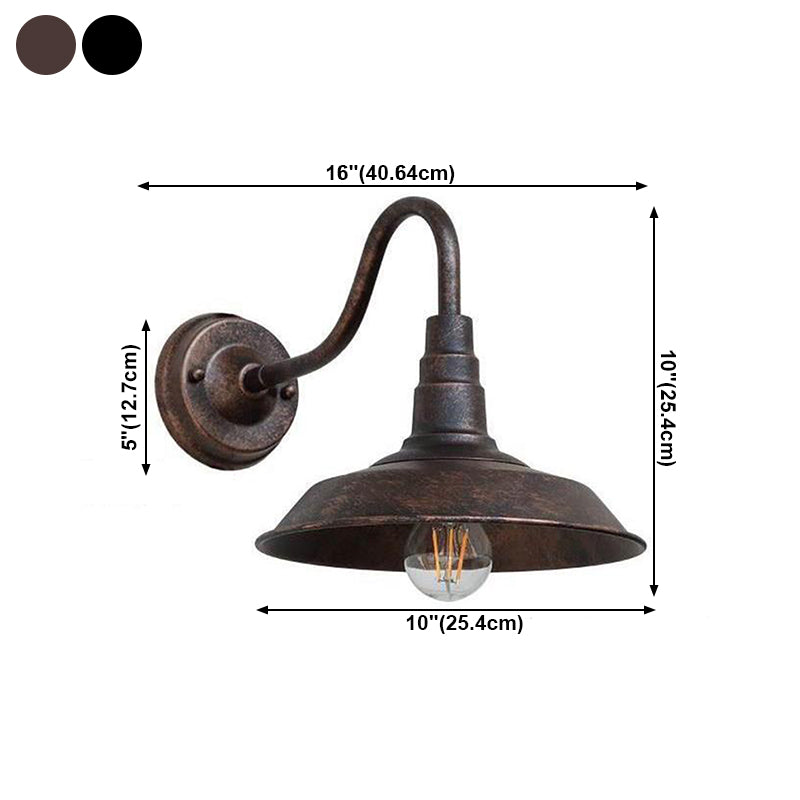 Fun a monte industriale a monte industriale di foglie di illuminazione a parete ombreggiata in metallo