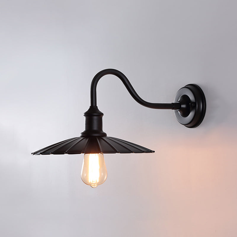 Illuminazione con funce murale in metallo in stile industriale Apparecchio di illuminazione da parete esterna in nero