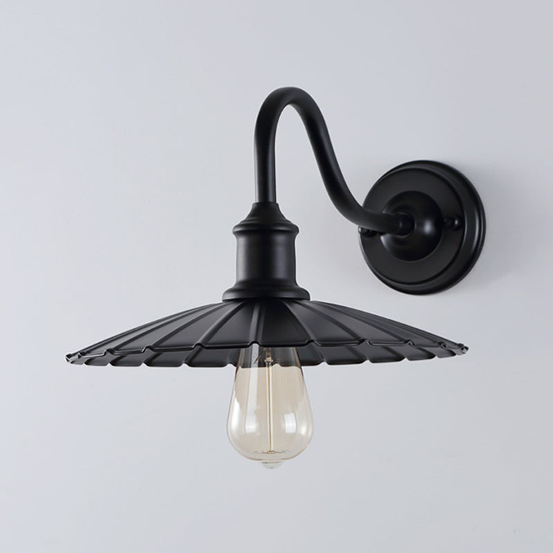 Illuminazione con funce murale in metallo in stile industriale Apparecchio di illuminazione da parete esterna in nero