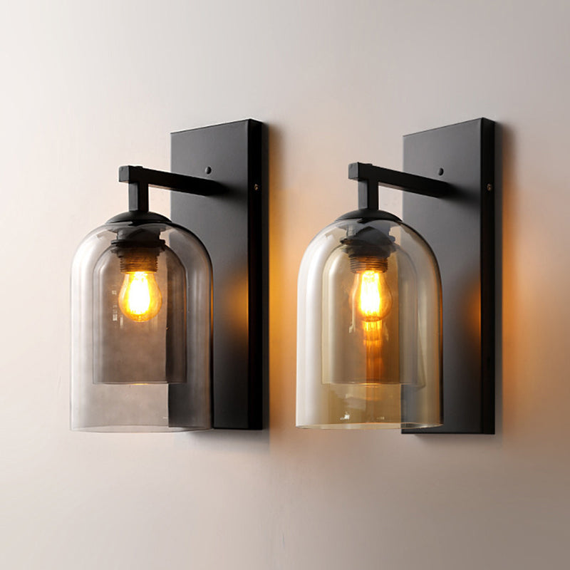 Lampada montata a parete a parete singola con sconde murale di stile industriale per camera da letto