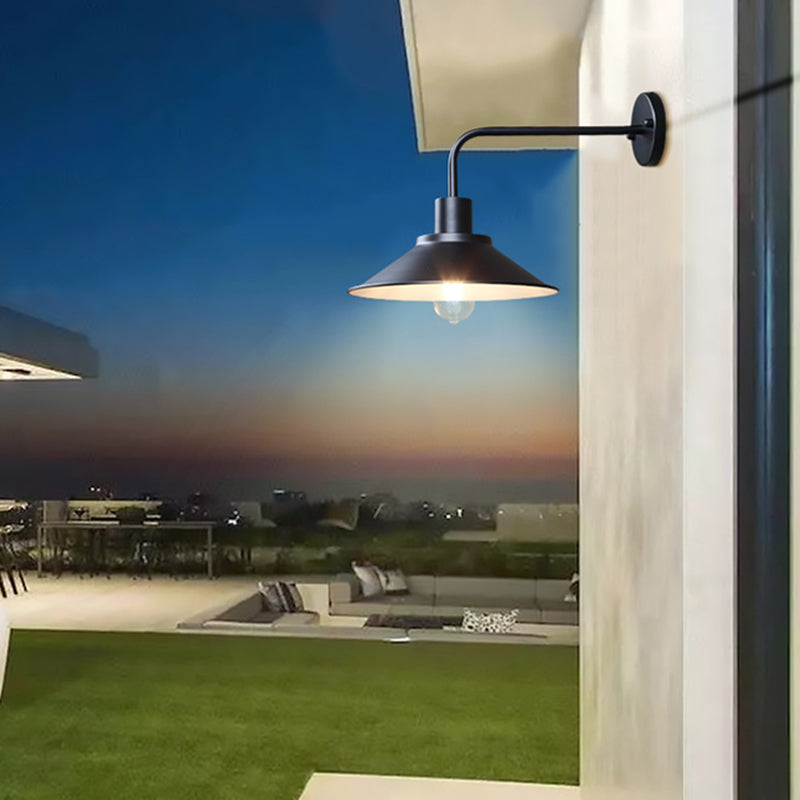 Cone Shaped Wall Lighting Fixture Industrial-Style Metal Outdoor Sconce Light Fixture
