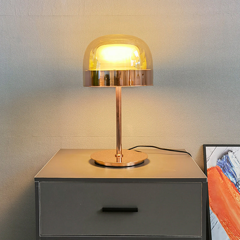 Lampada da tavolo in vetro stile moderno Forma geometrica Lampada da scrivania a 1 luce per camera da letto