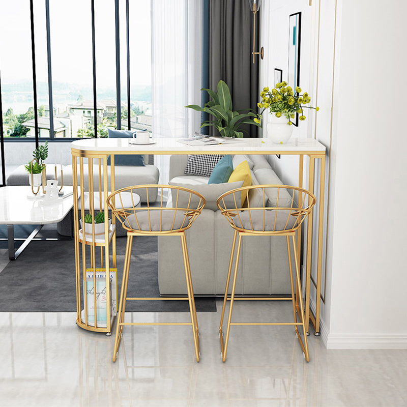 Dining Room Glam Style Bar Table Marble Top 42-inch Height Pub Table