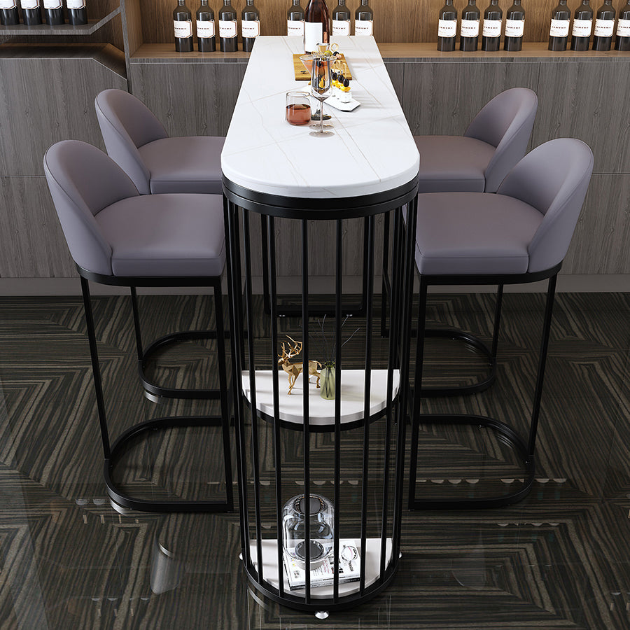 Table du comptoir supérieur en pierre blanche industrielle Tableau de 42 pouces pour le salon