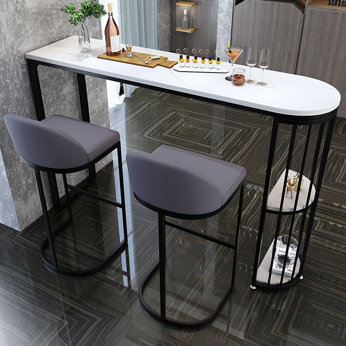 Table du comptoir supérieur en pierre blanche industrielle Tableau de 42 pouces pour le salon