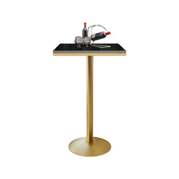 Glam Style Gold Iron Bar Table 19.6 "W Top bistro en marbre supérieur avec piédestal avec piédestal