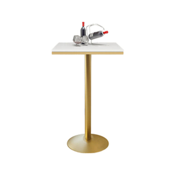 Glam Style Gold Iron Bar Table 19.6 "W Top bistro en marbre supérieur avec piédestal avec piédestal