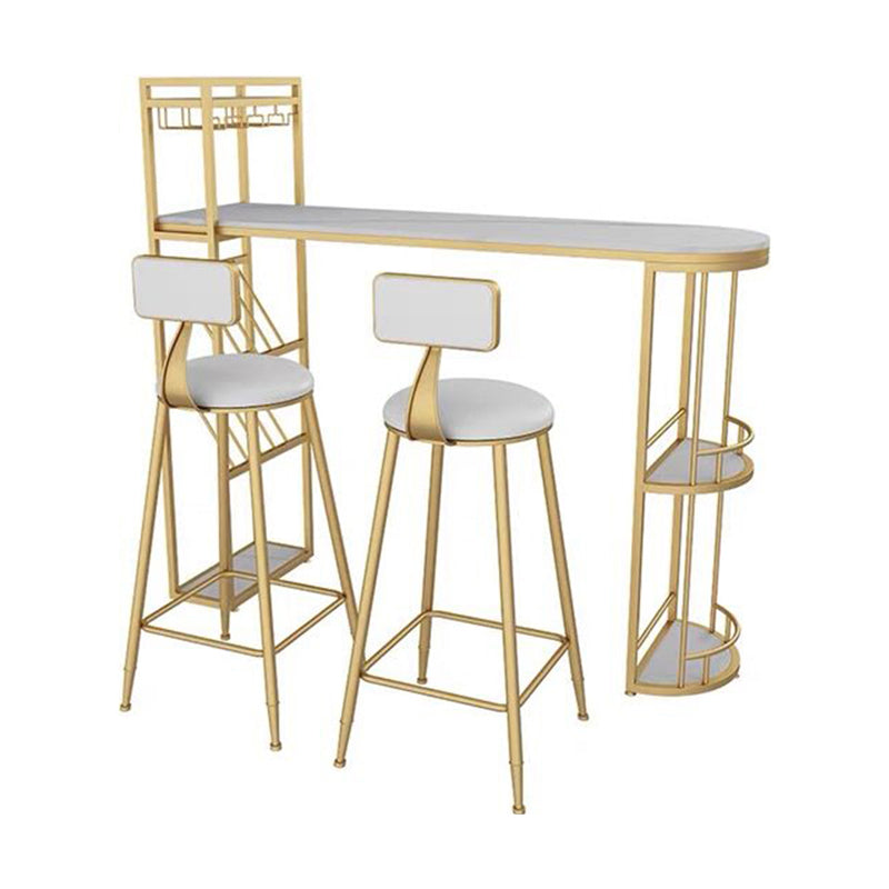 Glam Style Gold Iron Bar Table 41.3 "H TABLE DE BISTRO BISTRO BISTOIDE BLANC SPÉCIAL MARBRE H
