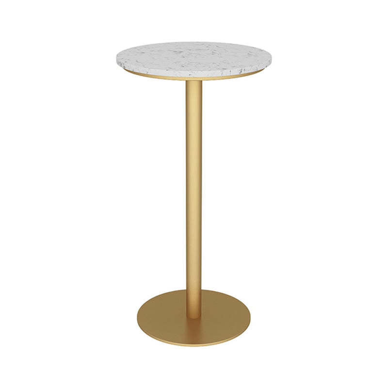 Glam Style Marble Top Counter Table Gold Base Bar Table for Living Room 42-inch Height