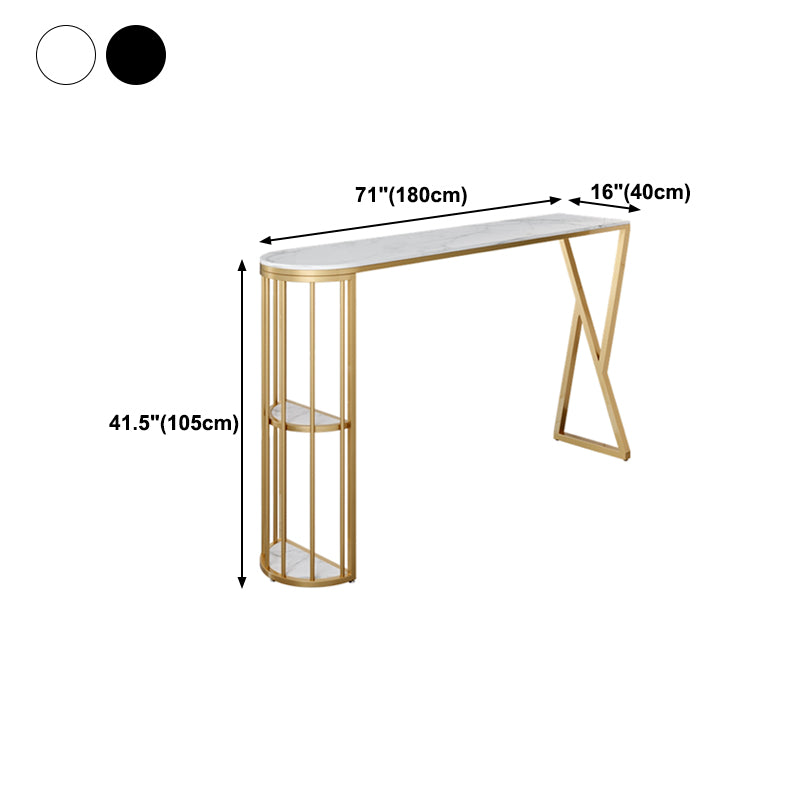 Table à manger en pierre de glamons intérieure en fer double bistro double piédestal avec étagère