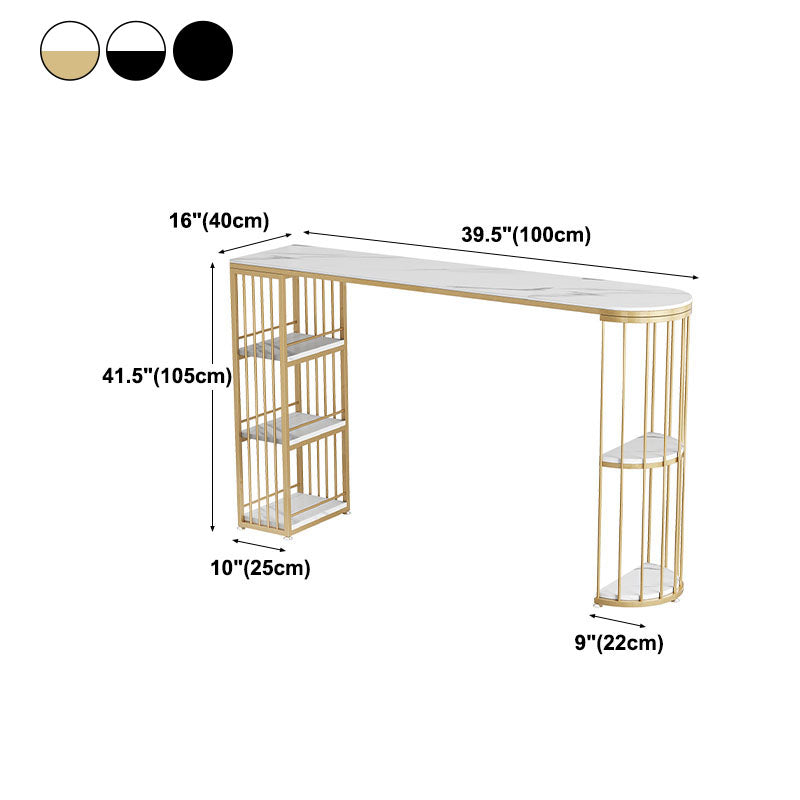 42-inch Height Cocktail Bar Table Nordic Metal Base Bar Height Storage Table