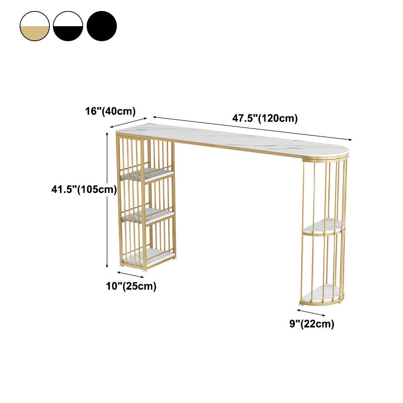 42-inch Height Cocktail Bar Table Nordic Metal Base Bar Height Storage Table